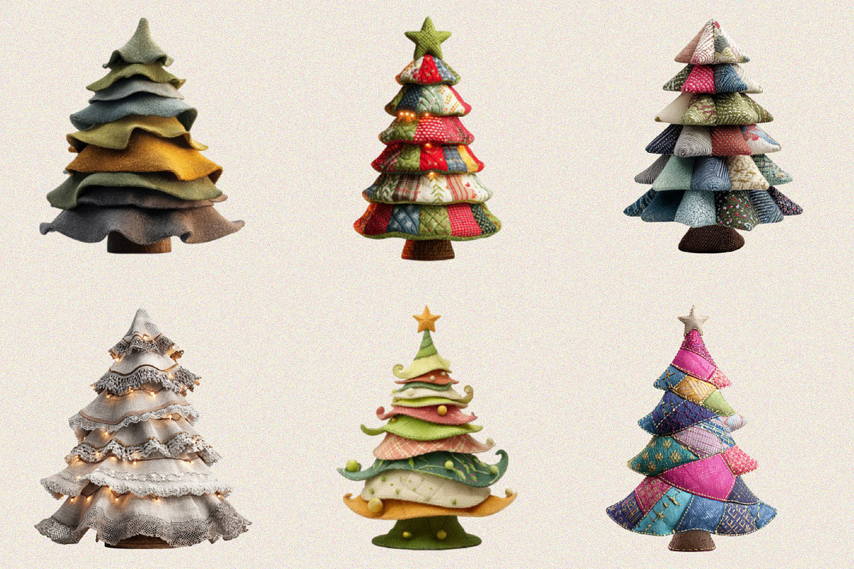 Whimsical Christmas Tree  Clipart Bu, an Illustration by SVGArt (Photo 2 of 8)