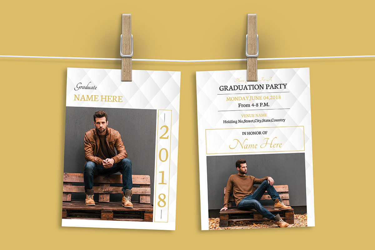 Graduation Invitation, a Card Template by Rimana_Templatehive (Photo 3 of 3)