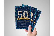 Navy and Gold 50th Birthday Invitе, an Invitation Template by DreamsClipArt (Thumbnail 3 of 4)