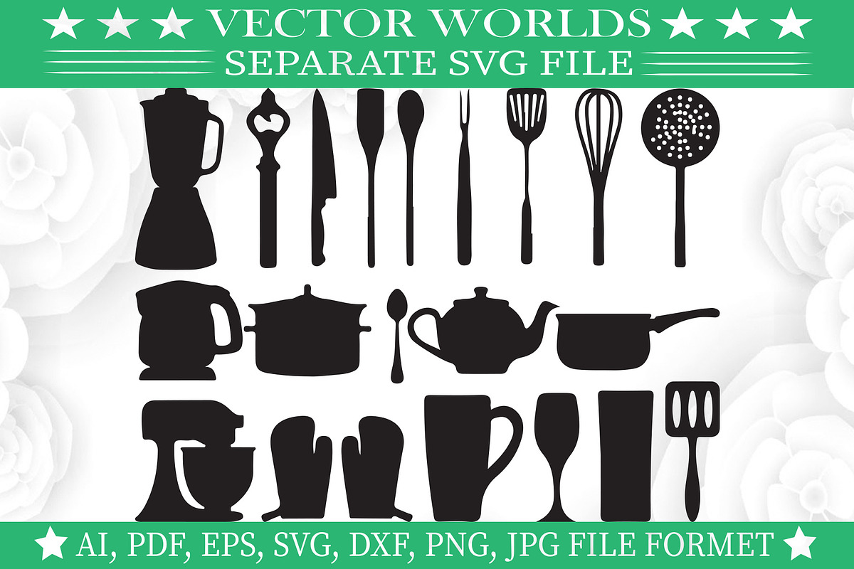 Kitchen Svg, Food, Kitchens Svg, an Object Graphic by VectorWorlds (Photo 1 of 3)