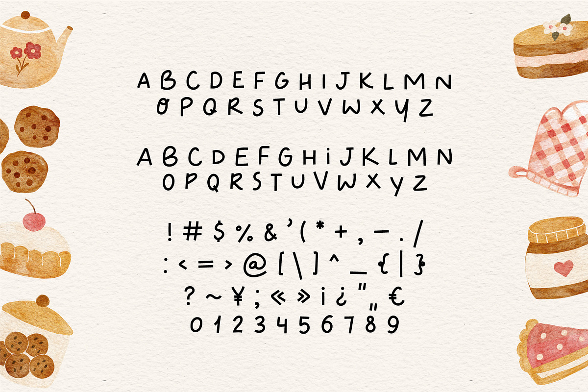 Chocolate cupcake | Handwritten font, a Handwritten Font by JuliaVolkova (Photo 3 of 8)