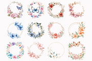 Watercolor Floral Frame Clipart, an Illustration by Design Market (Thumbnail 3 of 3)