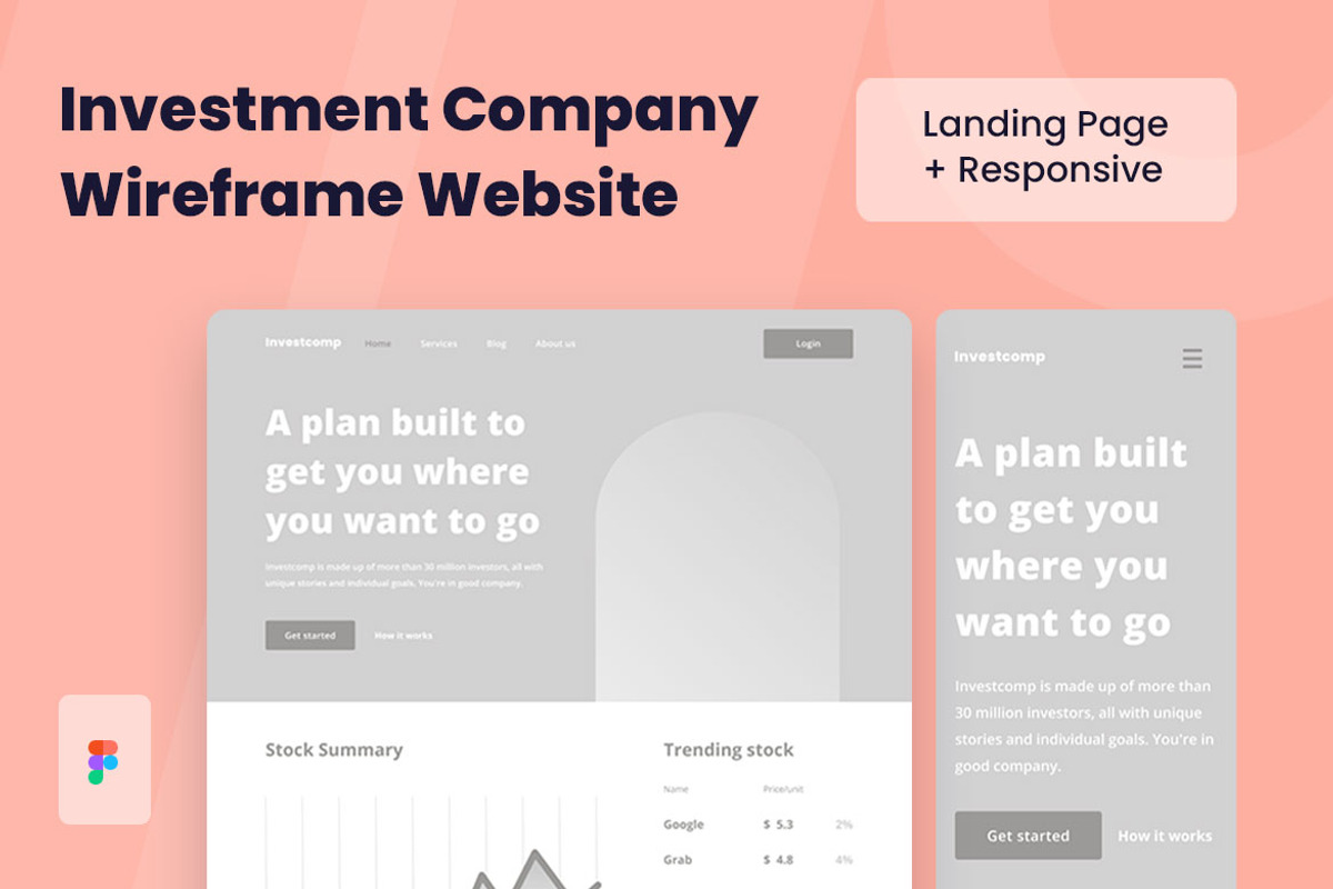 Investment Company Wireframe Website, a Wireframe Template by INSPR STD (Photo 1 of 6)