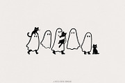 Ghosts With Cats PNG, Cute, an Illustration by SharpMarketplace (Thumbnail 1 of 9)