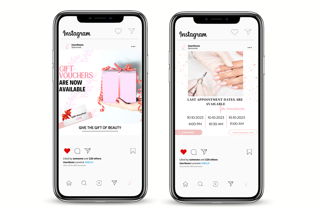 Nail Social Media Posts Templates, a Templates & Theme by GraphiCarola (Photo 2 of 7)