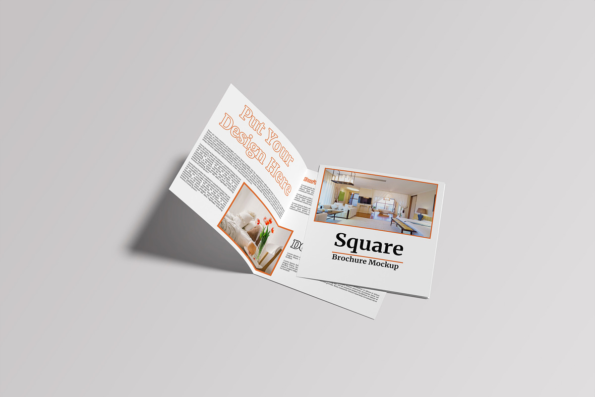Square Bifold Brochure Mockup, a Print Template by rahmatmoscae (Photo 4 of 16)