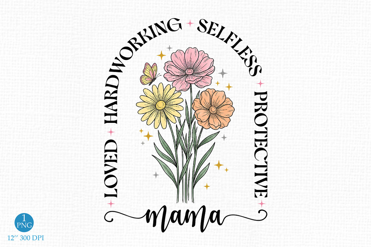 Mama Floral T-shirt Design, Loved, an Illustration by Libby Wishes (Photo 1 of 5)