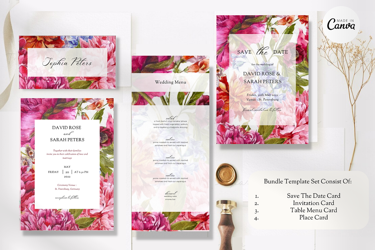 Minimalist Floral Wedding Invite -F5, an Invitation Template by YeeqsWedding (Photo 1 of 9)