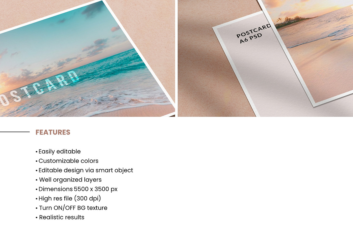A6 Postcard Mockup, a Merchandise Mockup by TandemStock (Photo 2 of 4)