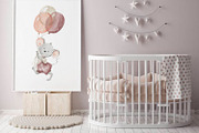 Cute animals with balloons, an Illustration by Love Watercolor Store (Thumbnail 2 of 9)