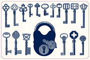 Vintage Keys and Locks, an Object Illustration by Mr Vintage (Thumbnail 3 of 3)