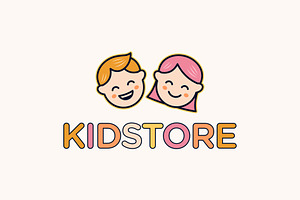 Boy Girl Kids Cartoon Face Logo, a Branding & Logo Template by ika trisiana