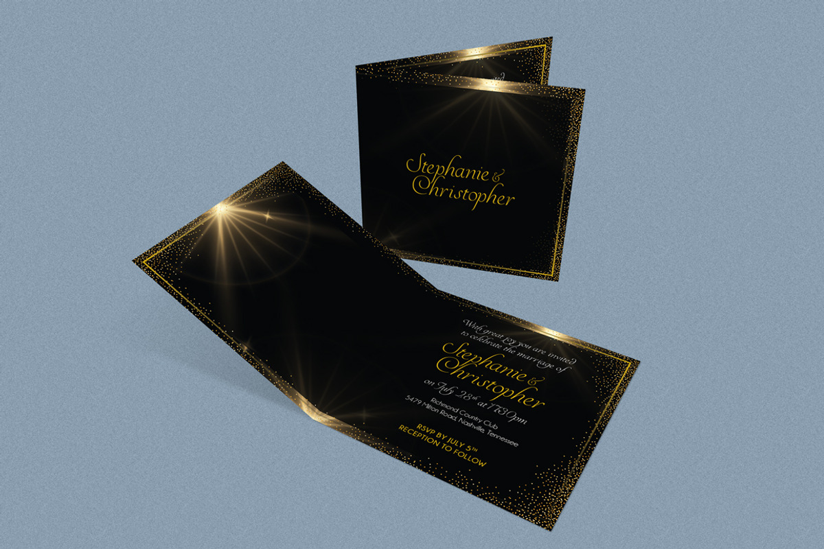 Black Gold Wedding Invitation Suite, an Invitation Template by Elegrad Design Agency (Photo 9 of 9)