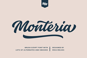 Monteria, a Script Font by Mika Melvas
