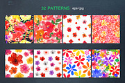 Watercolor floral patterns. EPS 10, a Pattern Graphic by Julycolor (Thumbnail 2 of 4)