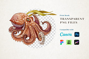 Sea Life Watercolor Clipart Set, an Animal Illustration by AnitaPol (Thumbnail 4 of 16)