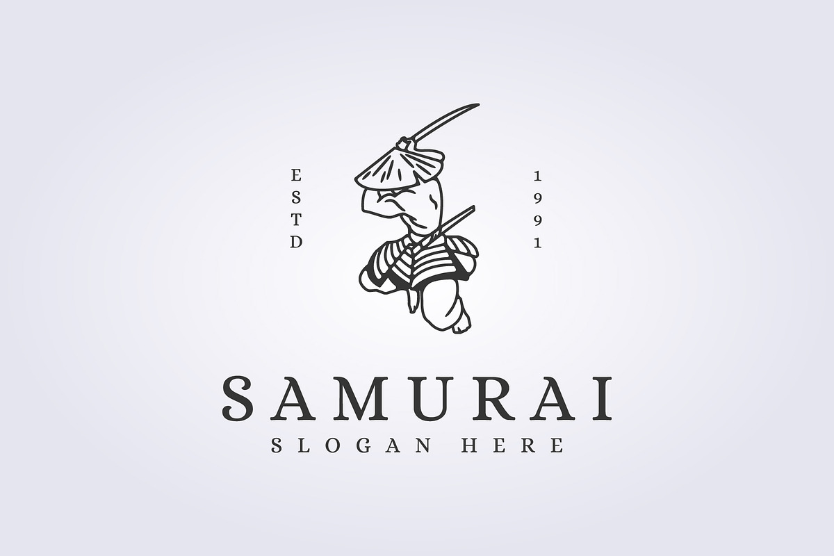 japanese warrior samurai logo symbol, a Branding & Logo Template by Lodzrov