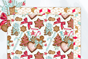 Christmas Gingerbread Digital Paper