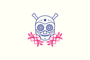 skull bone with flower culture logo, a Branding & Logo Template by devastd