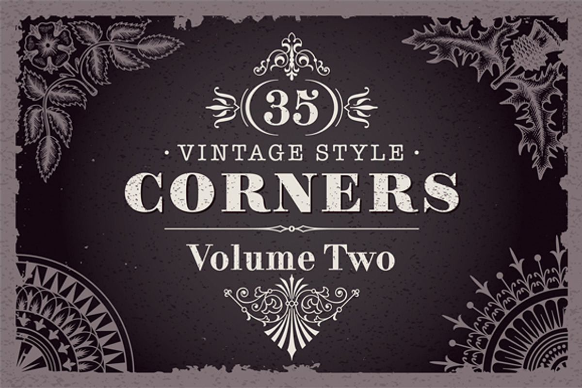 35 Vector Vintage Style Corners Set, a Background Graphic by Digiselector Design Goods (Photo 1 of 2)