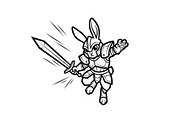 Warrior Bunny Knight Silhouette, an Illustration by jahid234 (Thumbnail 3 of 49)