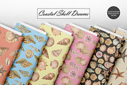 Watercolor Seashell Seamless Pattern, an Illustration by OlDm_Shop (Thumbnail 3 of 10)