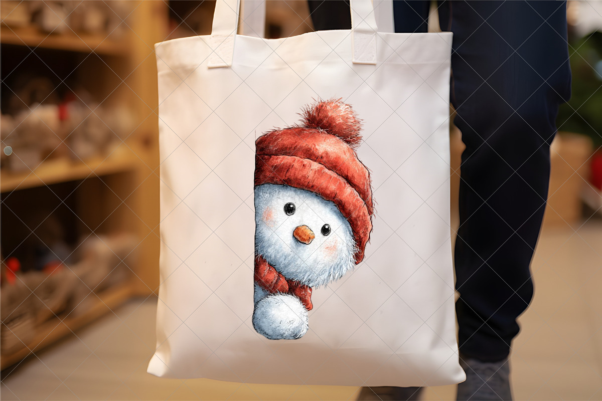 Peeking Snowman Clipart, an Illustration by SinaCreation (Photo 6 of 7)