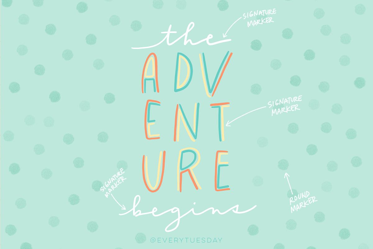 Font Lovers Lettering Brushes, a Brush Add-On by Every Tuesday (Photo 4 of 10)