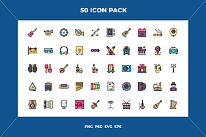 Jazz music icons, an Outline Icon by Wencory