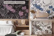 Hand Drawn Wallpaper Cherry Blossom, a Wallpaper Graphic by Nature.Of.Kate (Thumbnail 9 of 11)