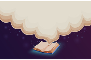 Empty cloud from open book. Banner, a Sport Illustration by Valerie Bodnar