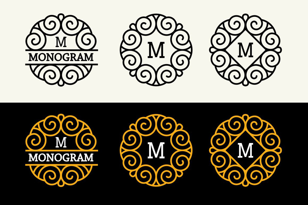 9 Modern Monograms, a Background Graphic by Pgmart (Photo 6 of 6)
