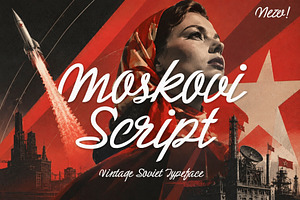 Moskovi Script - Soviet Typeface, a Script Font by HipFonts