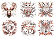 Winter Christmas Animals Birds Leave, an Illustration by CreationArt (Thumbnail 4 of 5)