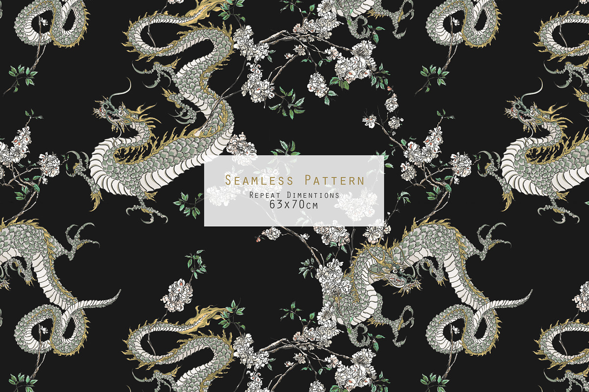 Loong. Seamless Patterns, a Pattern Graphic by Irina Dolgikh (Photo 6 of 15)