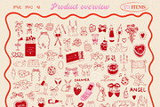 Perfect Match hand drawn doodle set, a Seasonal Illustration by yabluko_draws (Thumbnail 2 of 6)