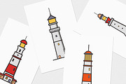Lighthouses set, seamless patterns, an Object Illustration by Good Studio (Thumbnail 6 of 9)