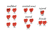 Cute Doodle Cartoon Heart Character, an Object Illustration by Vectorikart (Thumbnail 3 of 3)