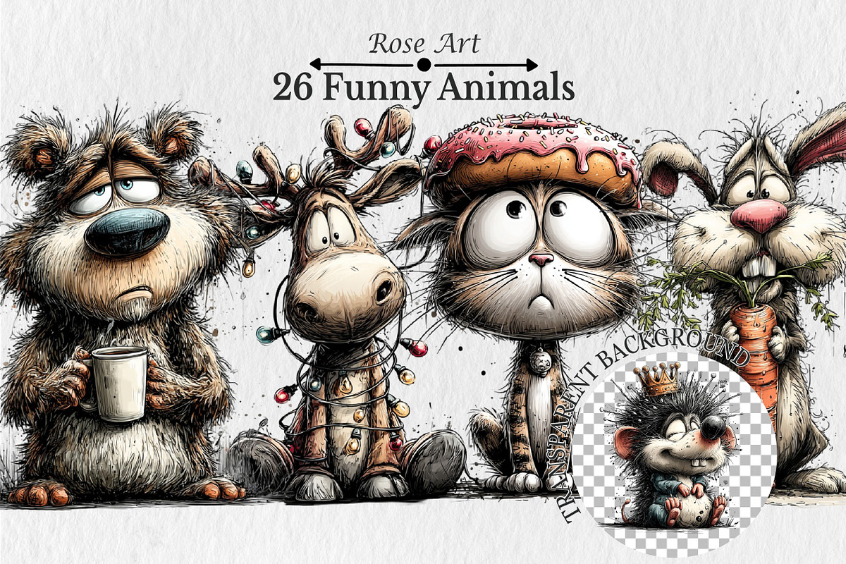 Funny Animals Clipart, an Animal Illustration by Rose Art (Photo 1 of 6)