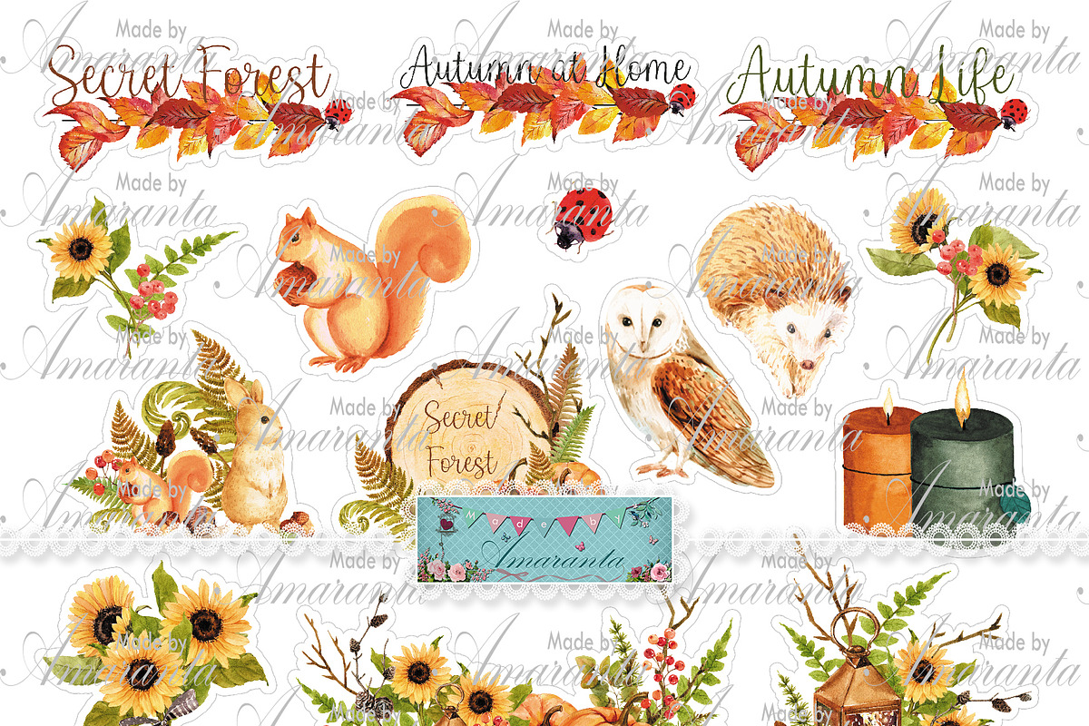 Autumn Life No-Ai Woodland Scrap Kit, a Pattern Graphic by MadeByAmaranta (Photo 5 of 10)
