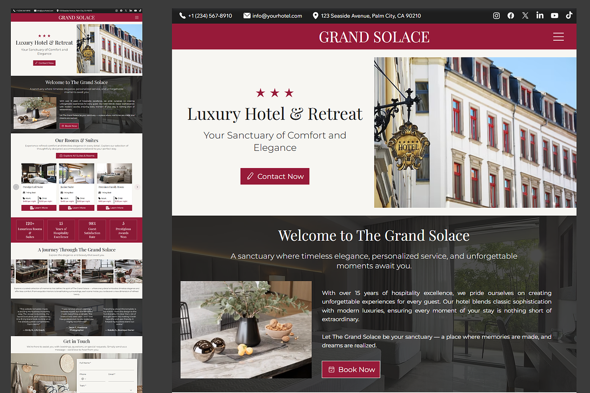 Hotel - Wix Studio Website preview 3