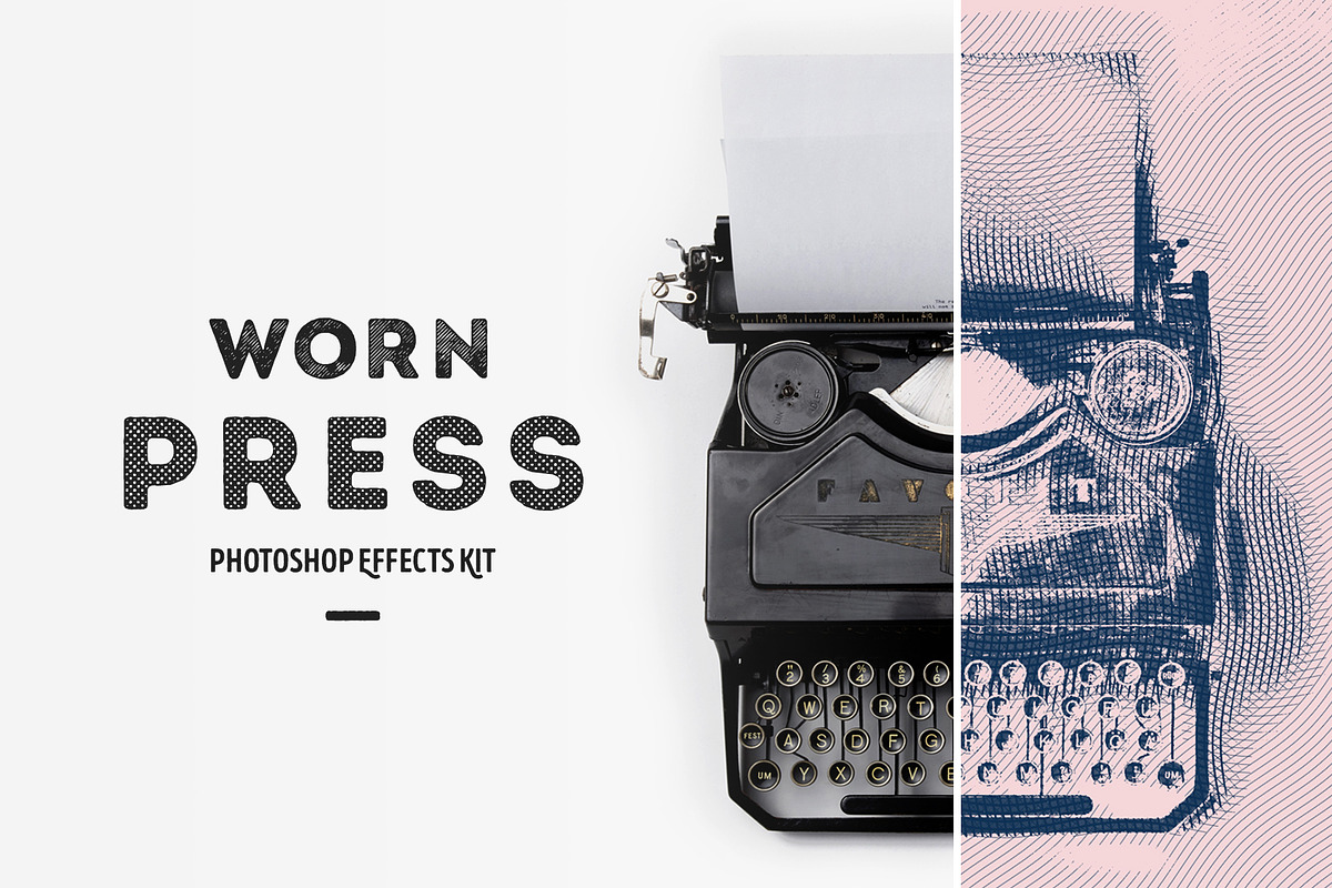 Worn Press Photoshop Effects Kit, a Layer Style Add-On by pixelbuddha.net (Photo 1 of 7)