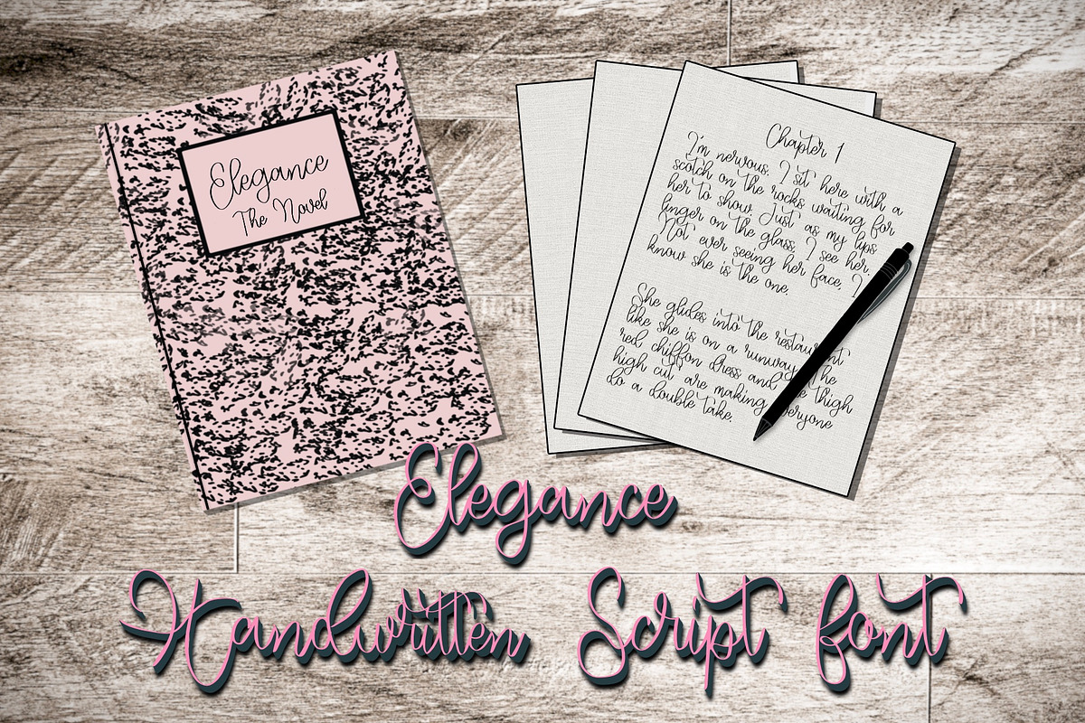 Elegance Handwritten Font, a Script Font by Kimber Shook (Photo 1 of 6)
