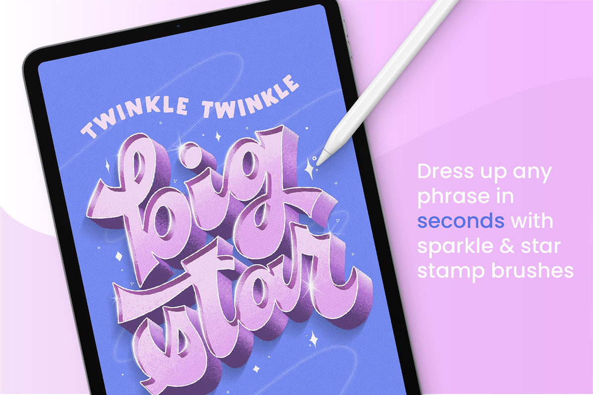 Sparkle & Shine Procreate Brushset, a Brush Add-On by Unfettered Letters (Photo 3 of 7)