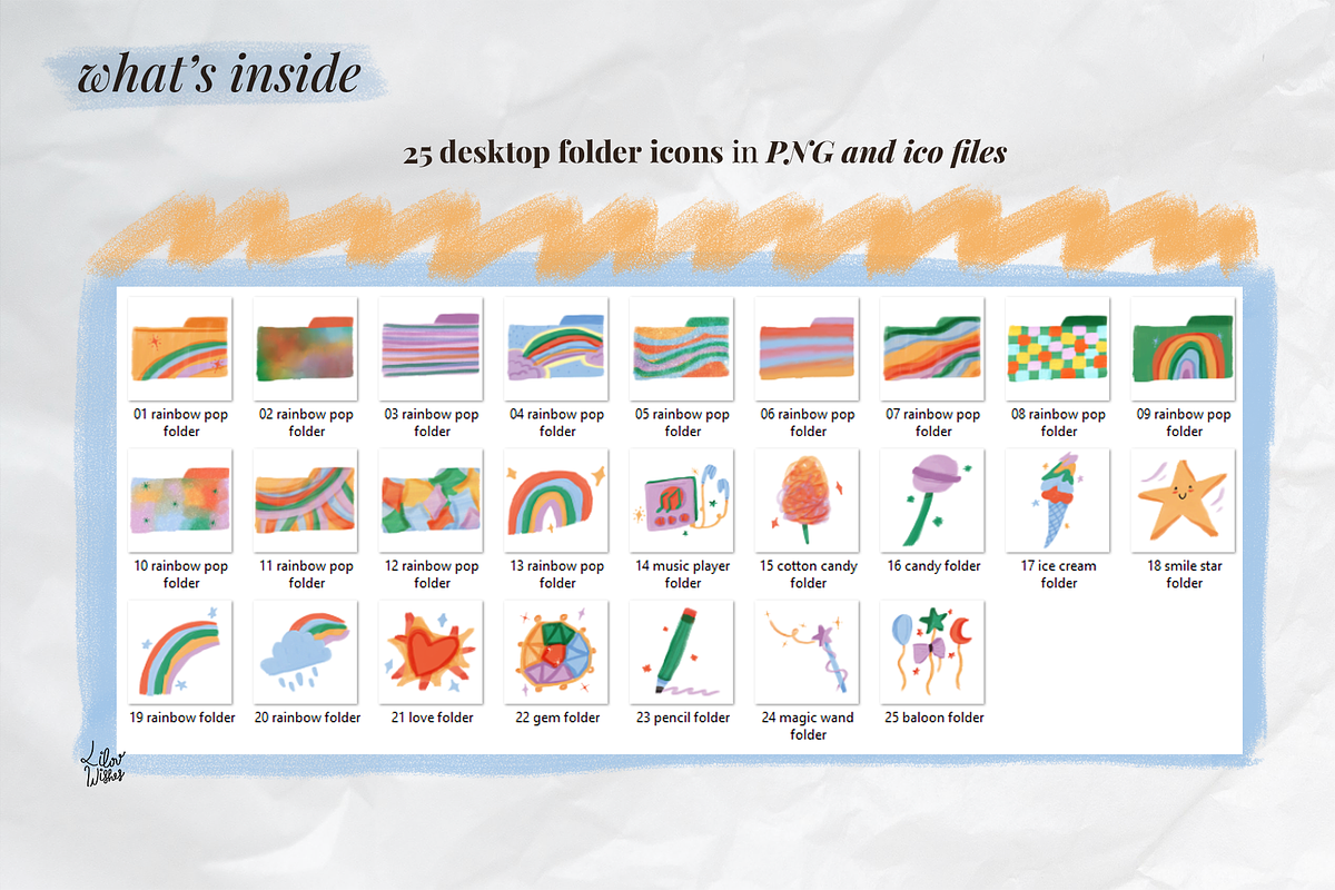 Rainbow Pop Desktop Folder Icons, an Object Graphic by lilovwishes (Photo 2 of 6)