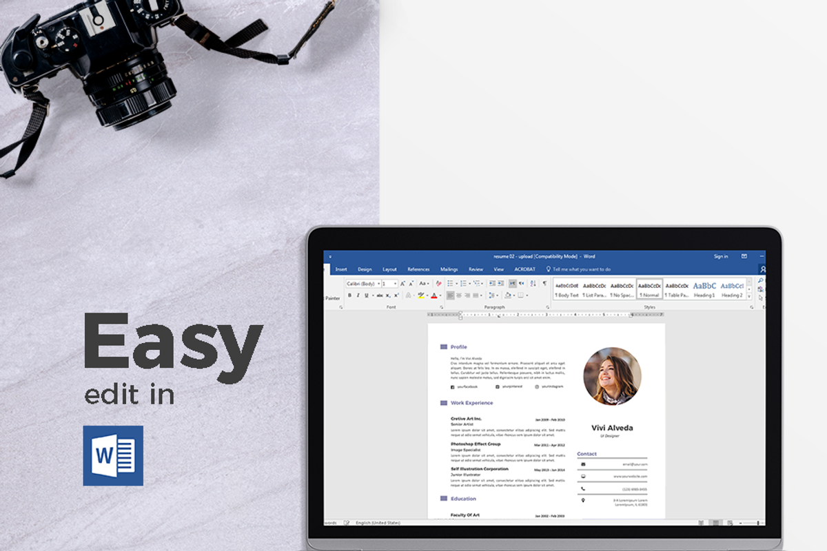 Modern Resume & CV Template, a Resume Template by Hito Graphic (Photo 6 of 8)