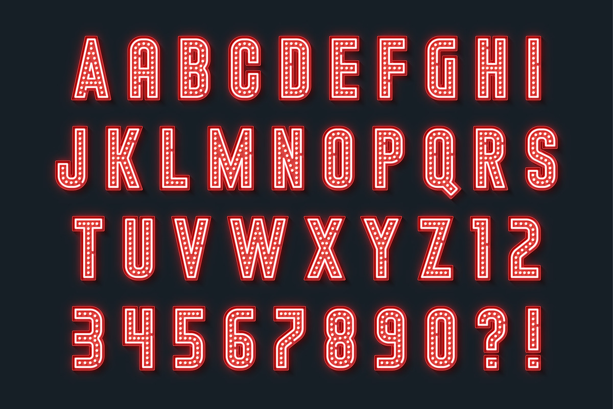 Retro LEDs and neon show alphabet, an Object Graphic by RevelStockart (Photo 6 of 12)