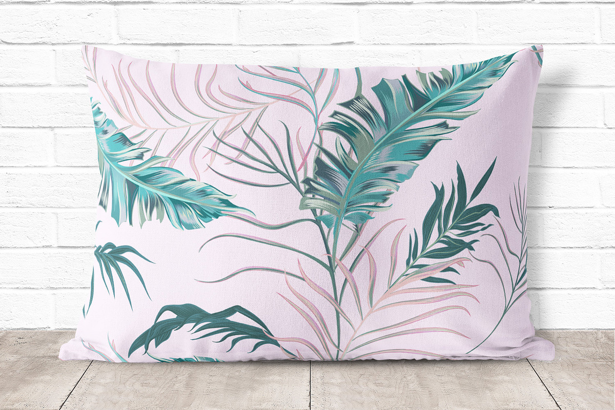 Palm leaves vector seamless pattern, a Pattern Graphic by FleurArt (Photo 8 of 9)