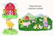 FARM ANIMALS watercolor set PART 1, an Animal Illustration by Natali Smolova (Thumbnail 5 of 7)