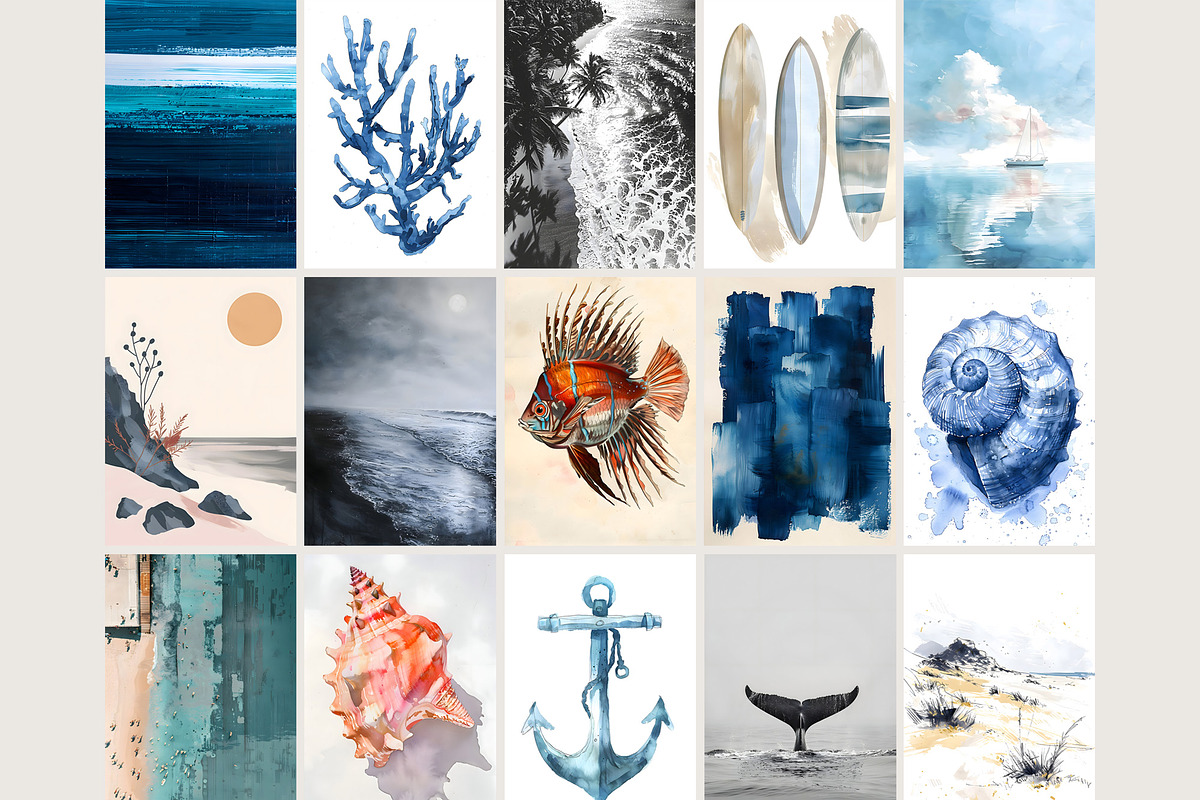 Coastal Wall Gallery Posters, a Graphic by SunnyAfternoons (Photo 6 of 14)